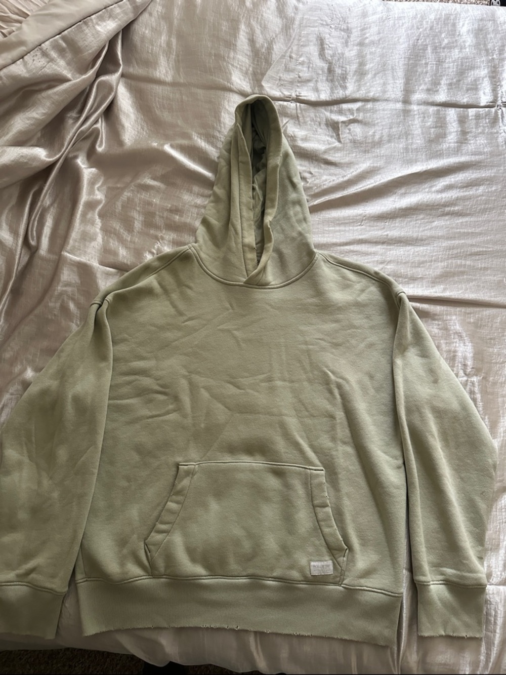 Hollister Men's Light Sage Green Pullover Hoodie